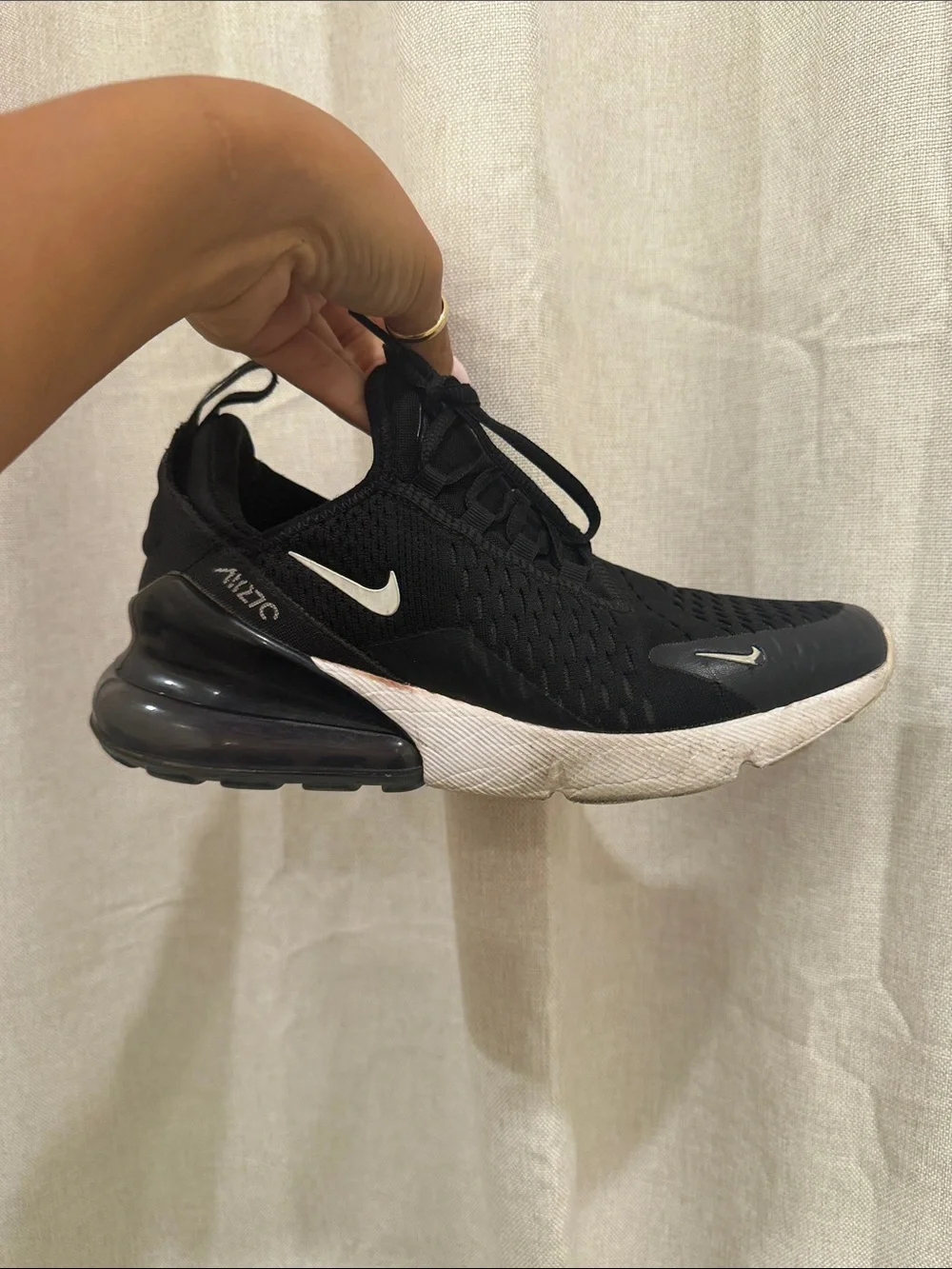 Nike Black and White Air Max 270 Athletic Sneakers